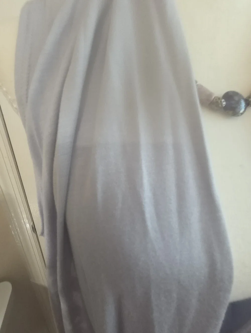 Azules Light Gray Draped Sleeveless Duster